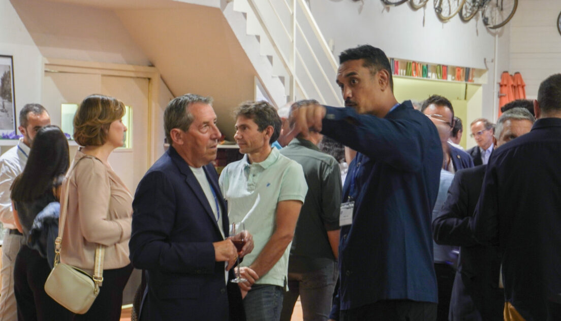 Jacques Cettolo et Jerome Kaino participants de la soirée au Véloscope du 17 Septembre